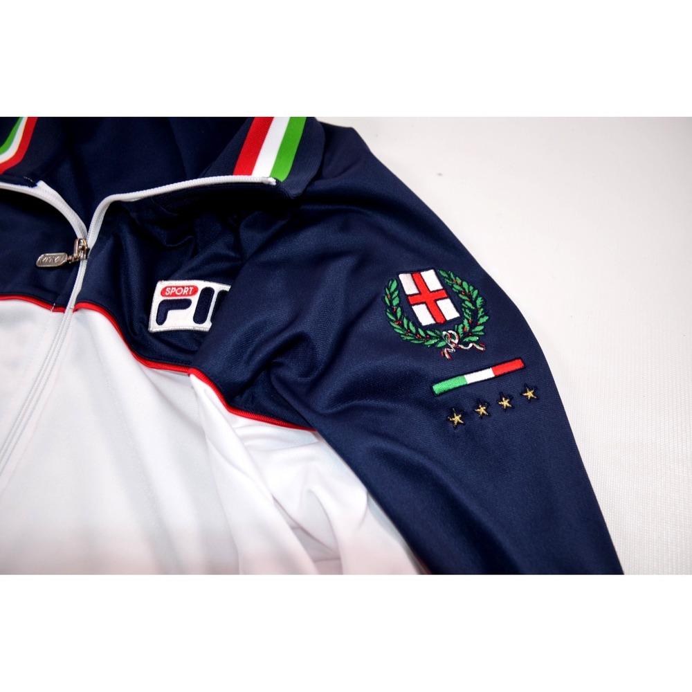 Vintage Fila Sport Track Jacket Mens Medium Black & Red Futbol Italia - Picture 8 of 16